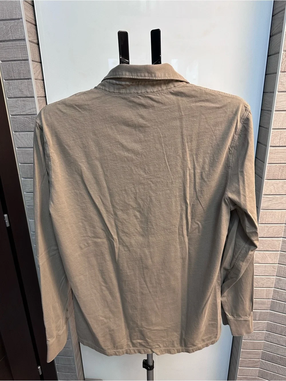 J. Crew Men's Long-Sleeve Polo in Khaki